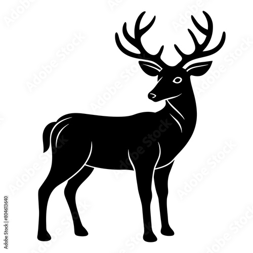 Elk vector icon silhouette illustration © bizboxdesigner