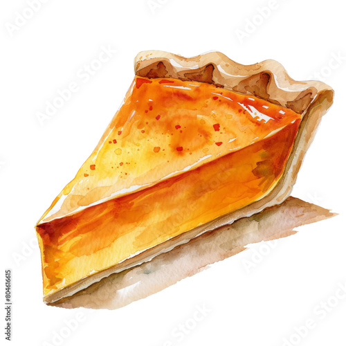 Pumpkin pie  illustration watercolor isolate