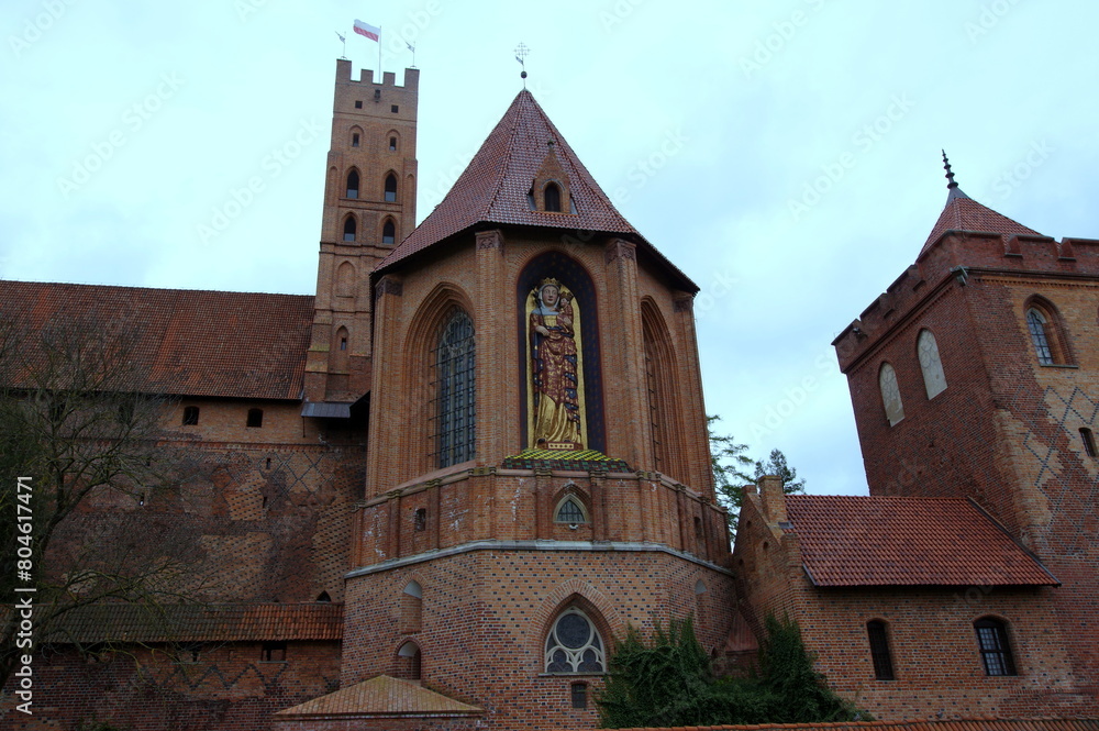 The Castle of the Teutonic Order in Malbork - Malbork Castle, Ordensburg Marienburg s a 13th-century castle complex located in the town of Malbork, Poland. The Castle of the Teutonic Order in Malbork - Malbork Castle, Ordensburg Marienburg s a 13th-century castle complex located in the town of Malbork, Poland.