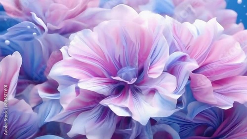 Abstract floral patterns blooming and unfolding in slow motion, 4K High-Quality Background video photo
