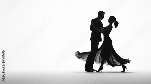 couple dance move isolated on white background photo
