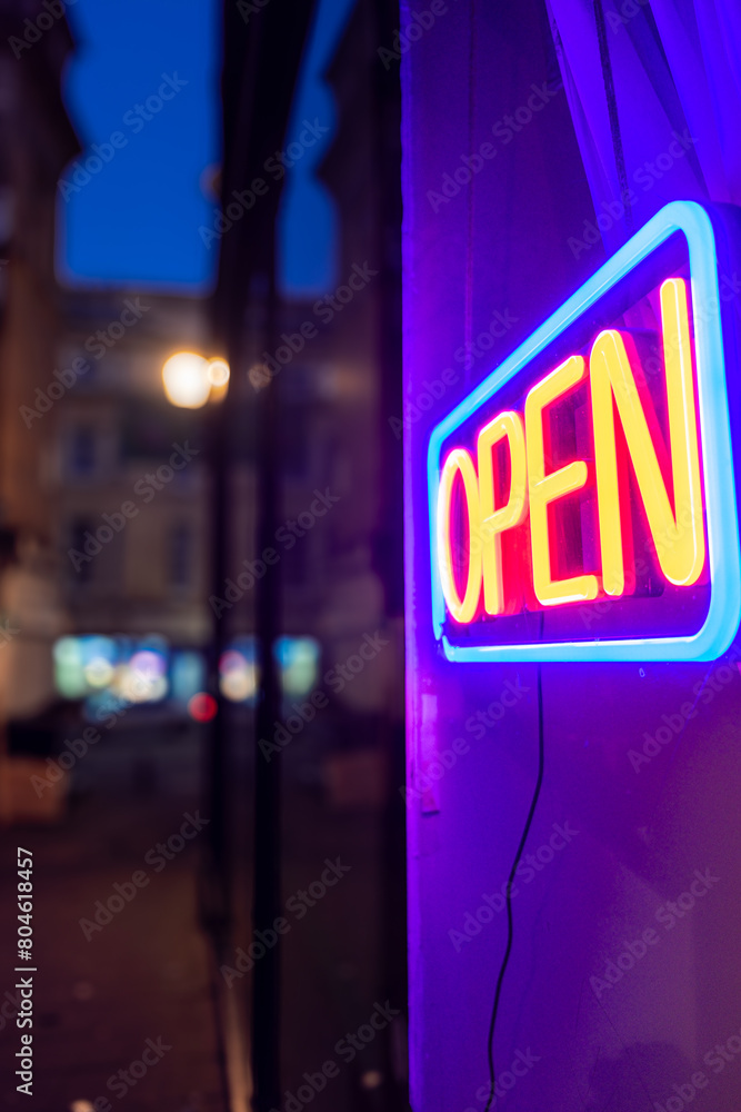 open sign at night