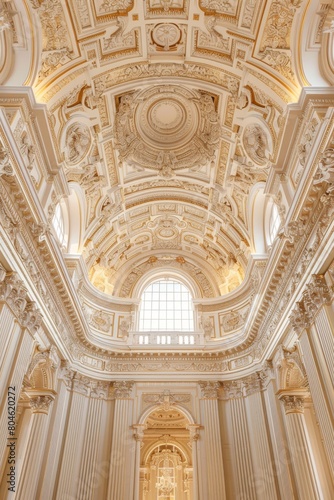 Wallpaper Mural Lavish baroque, barocco ornate marble ceiling non linear reformation design. elaborate ceiling with intricate accents depicting classic elegance and architectural beauty Torontodigital.ca