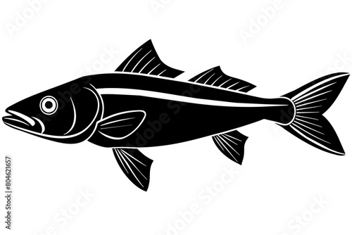 Common snook fish vector silhouette illustration isolated on a white background 