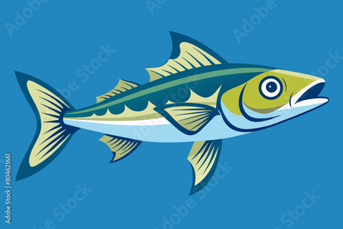 Common snook fish vector  illustration isolated on a white background 