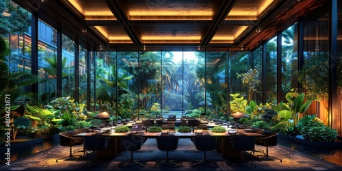 Lush Oasis  Dining Room Harmony With Abundant Plants
