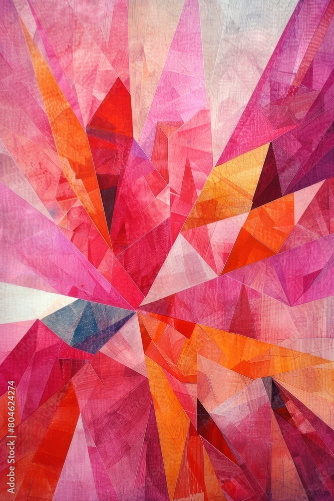 Sunrise Mirage: A Vibrant Abstract Fusion of Pink and Orange