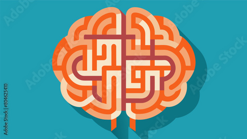 A graphic design of a maze within the shape of a brain symbolizing the complexities and challenges of living with an invisible disability like ADHD or. Vector illustration photo