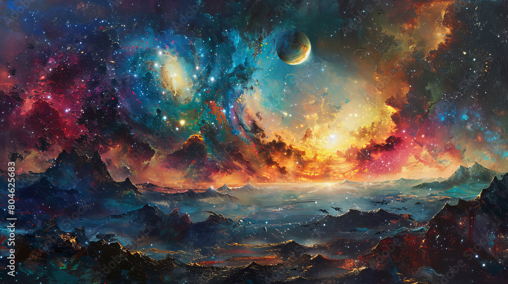 Obraz premium Galactic Symphony Harmonies of the Cosmos