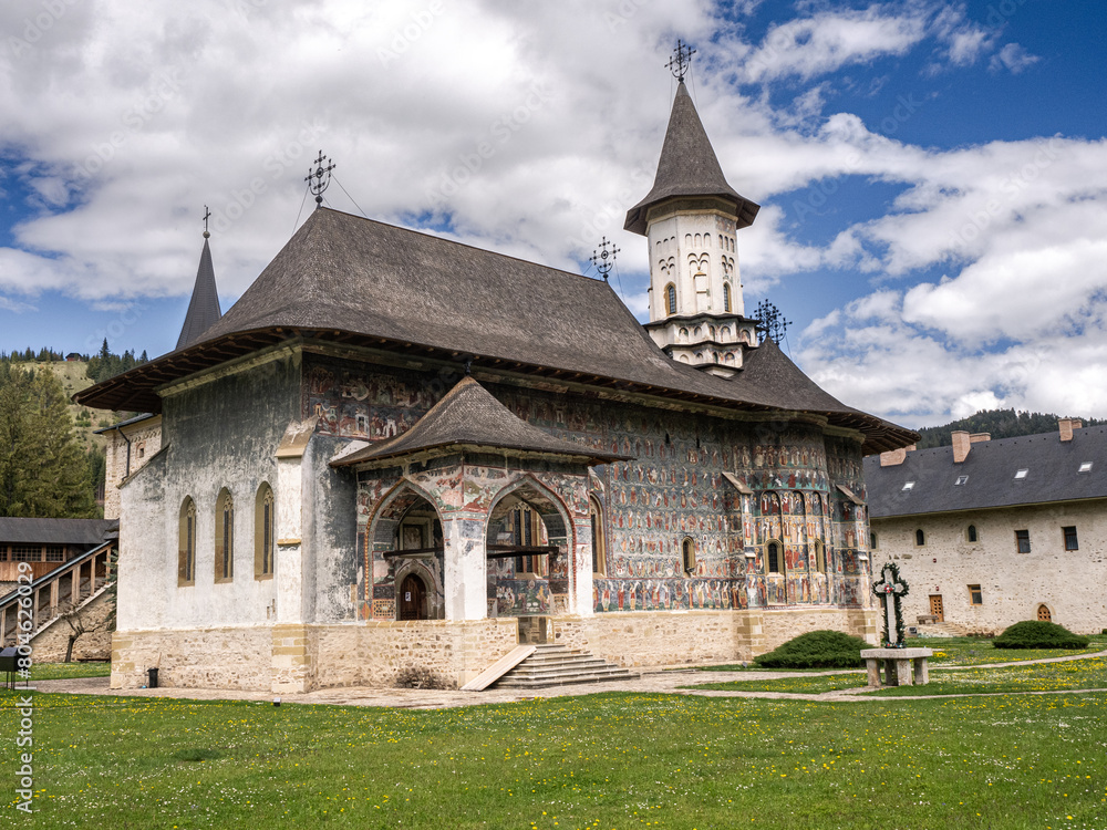 Fototapeta premium The Sucevita Monastery, Romania. One of Romanian Orthodox monasteries in southern Bucovina