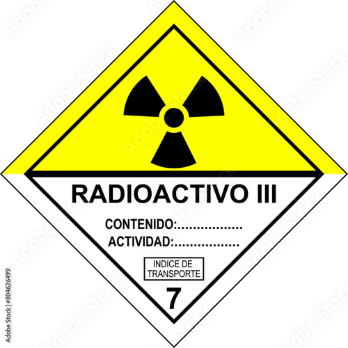  radiactivo 7-3, adr7, radiación, firmar, radiactivo, contenido radiactivo, material radiactivo, nuclear, peligro, advertencia, símbolo, icono, azar, 3, atómica, radioactividad, ilustración, átomos