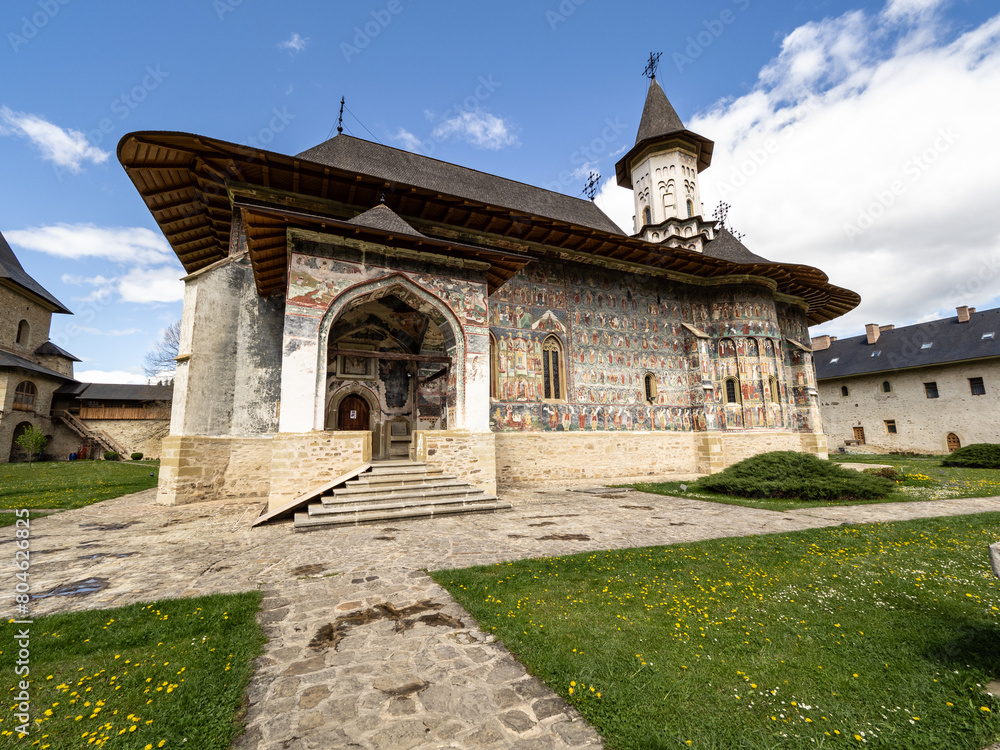 The Sucevita Monastery, Romania. One of Romanian Orthodox monasteries in southern Bucovina