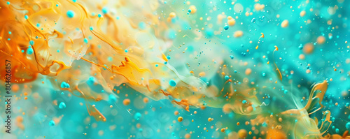 lively sprinkle of turquoise and saffron, ideal for an elegant abstract background photo