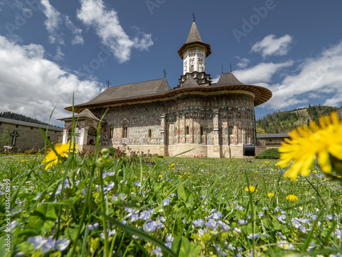 The Sucevita Monastery, Romania. One of Romanian Orthodox monasteries in southern Bucovina