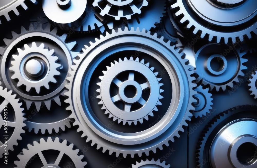 Metal gears used in a machine. Mechanism of industrial production. Industrial Design Metal gears used in a machine. Mechanism of industrial production. Industrial Design