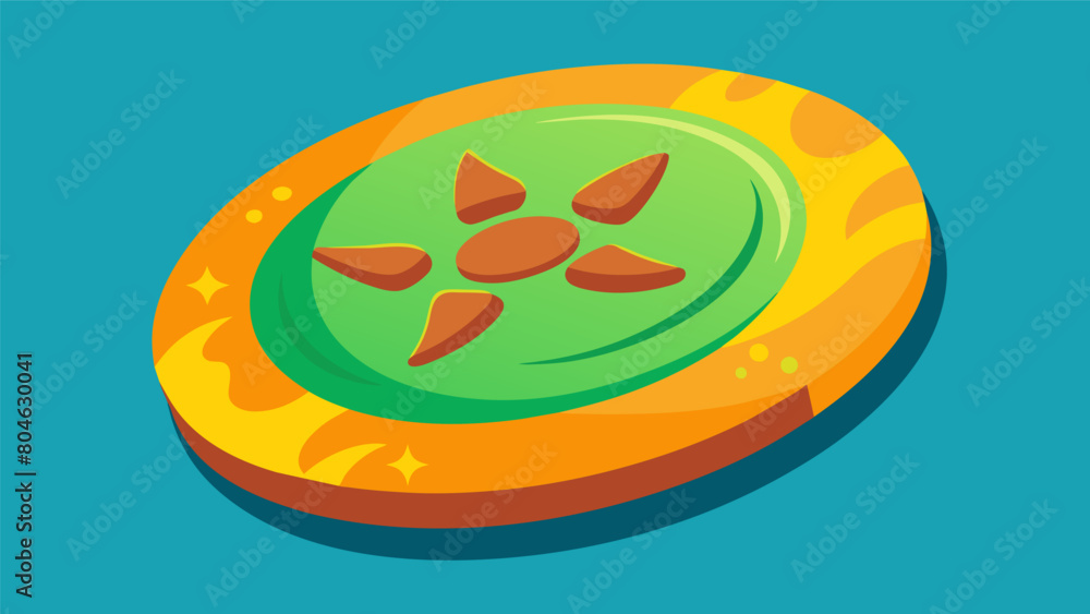 A natural rubber frisbee for dogs that is both biodegradable and nontoxic.. Vector illustration A natural rubber frisbee for dogs that is both biodegradable and nontoxic.. Vector illustration
