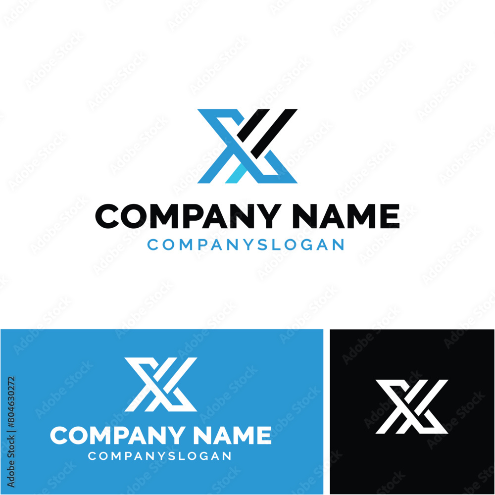 Letter X logo design, vector logo design, illustration 