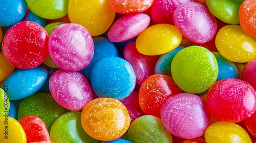 A pile of colorful candy is shown. photo