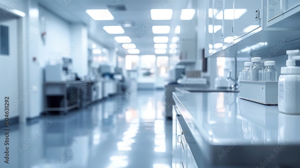 Modern Laboratory Interior with High-Tech Equipment and Clean, Bright Atmosphere Modern Laboratory Interior with High-Tech Equipment and Clean, Bright Atmosphere