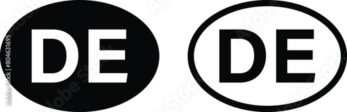 Germany code icon set in two styles . Germany country code icon vector . Germany abbreviation icon 