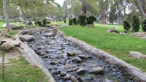 Los Angeles, California: Stream at Kenneth Hahn State Recreation Area, a State Park unit of California in the Baldwin Hills Mountains of Los Angeles photo