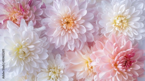 Light pink and white chrysanthemum flowers © Suphakorn