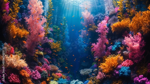 Colorful Coral Landscape Underwater