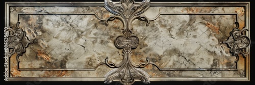 Baroque, barocco ornate marble ceiling non linear reformation design. elaborate ceiling with intricate accents depicting classic elegance and architectural beauty photo