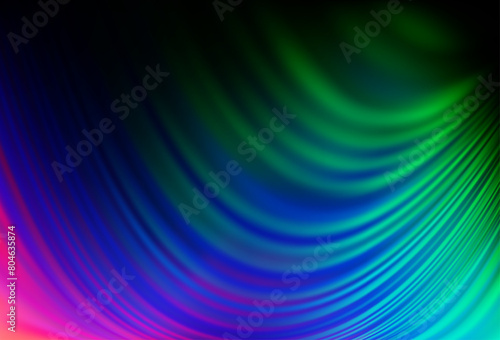 Dark Multicolor, Rainbow vector template with bent ribbons.