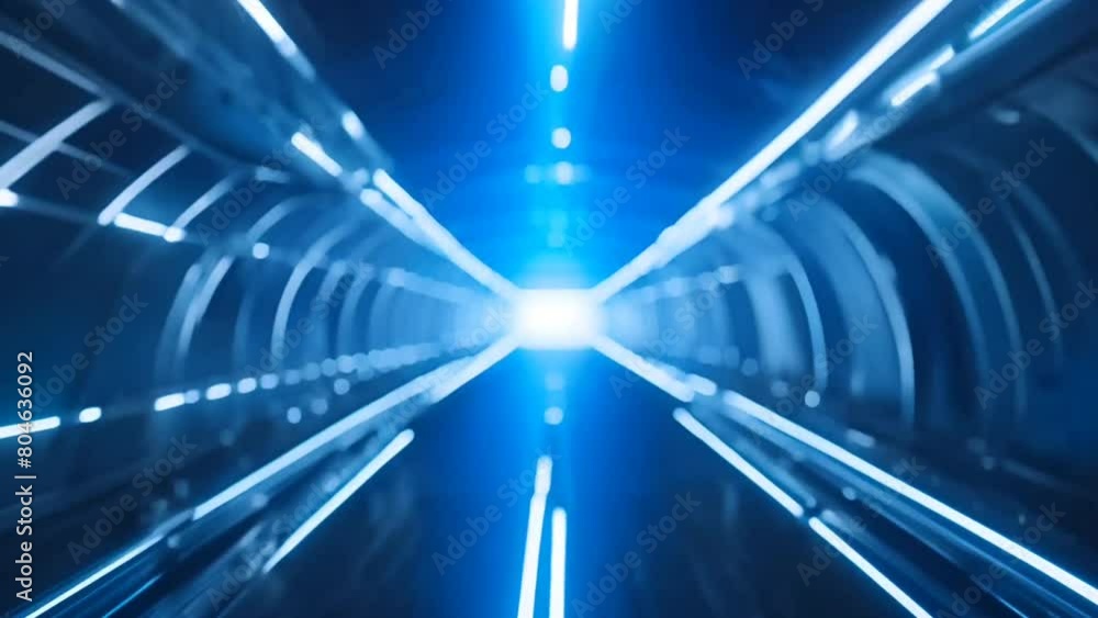Flight in abstract sci-fi tunnel 3d render. Futuristic VJ motion ...