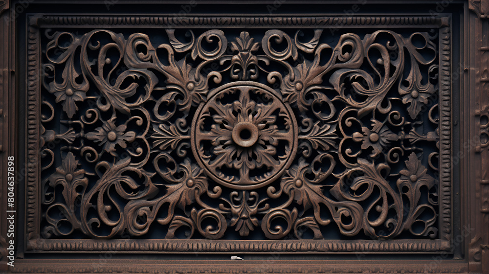 antique carved door with ornament antique carved door with ornament