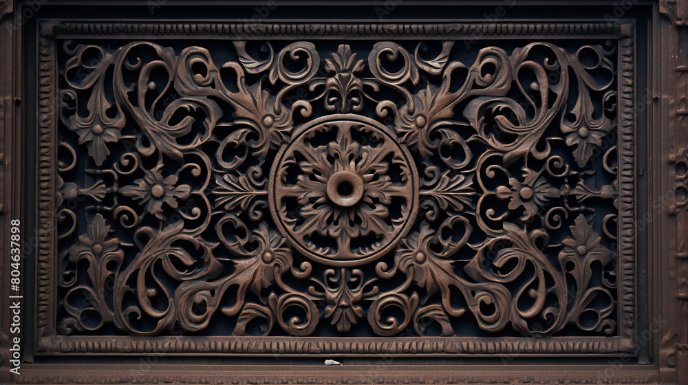 antique carved door with ornament