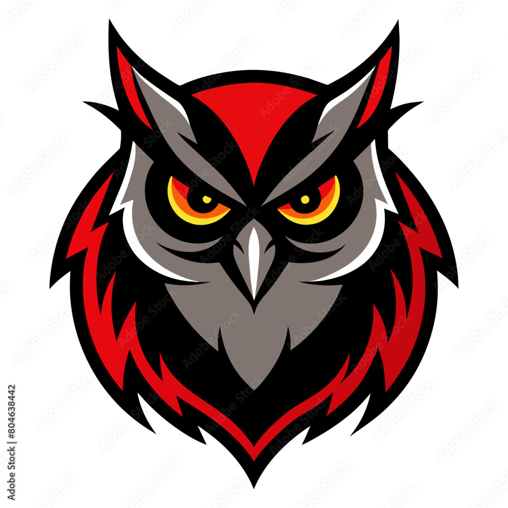 predatory owl logo vector art illustration
