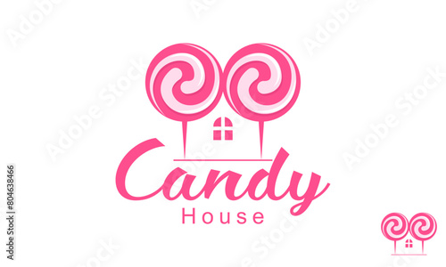 Candy HouseCandy House Logo Design Template. Candy Shop Logo.