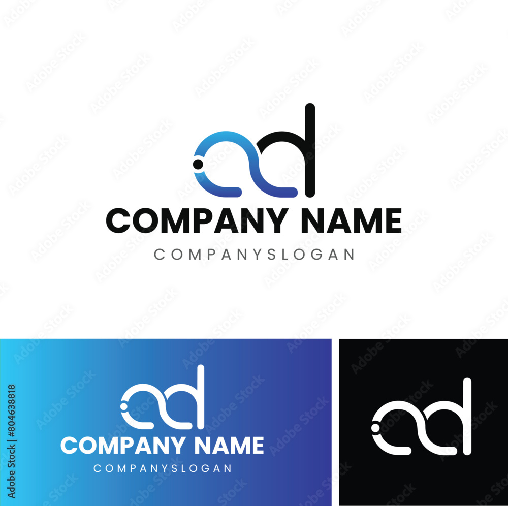 AD Initial logo design AD Initial logo design