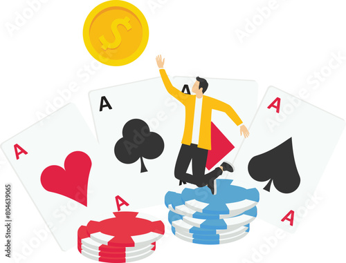 Entertainment gambling. Enjoyment of the gold and luxurious living

