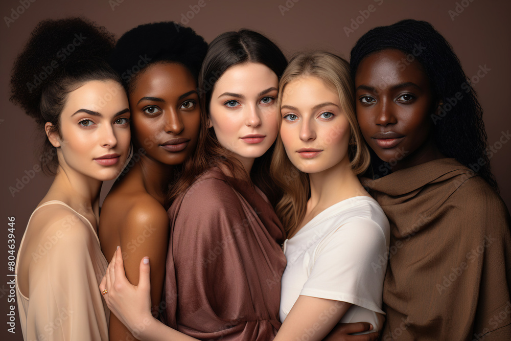 advertising photography in studio of beautiful young women of different races and nationalities, elegant girls, friends, international women's day, March 8, equality, diversity, feminism, female face, advertising photography in studio of beautiful young women of different races and nationalities, elegant girls, friends, international women's day, March 8, equality, diversity, feminism, female face,