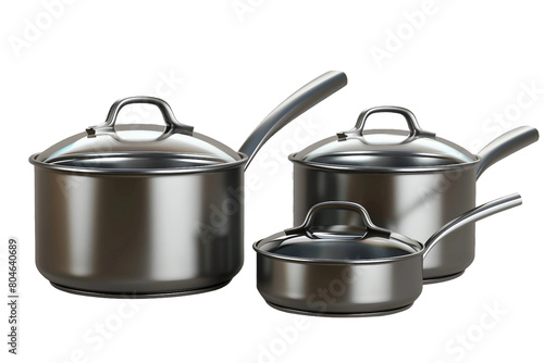 Culinary Harmony: A Collection of Pots and Pans. On Transparent Background.
