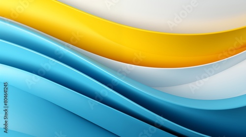 An Abstract Composition of Fluid Waves in a Dynamic Blend of Blue and Yellow.