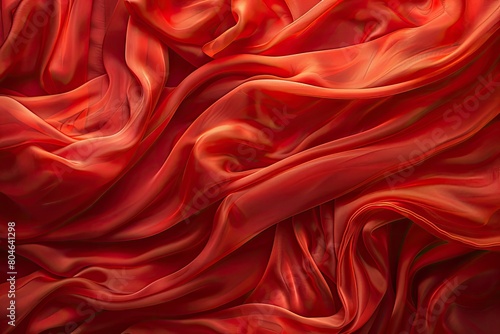 A red fabric with a pattern of waves. The fabric is very soft and smooth