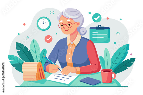 Older female hand signing business document putting signature on legal paper making commercial deal or investment taking bank loan buying services or insurance writing testament close up view modern