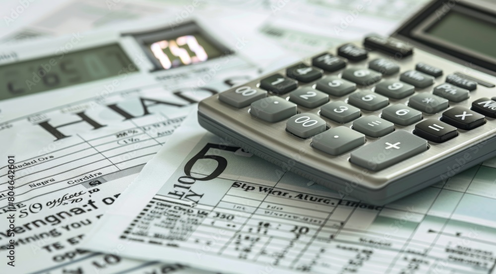 Financial planning with calculator and documents Financial planning with calculator and documents