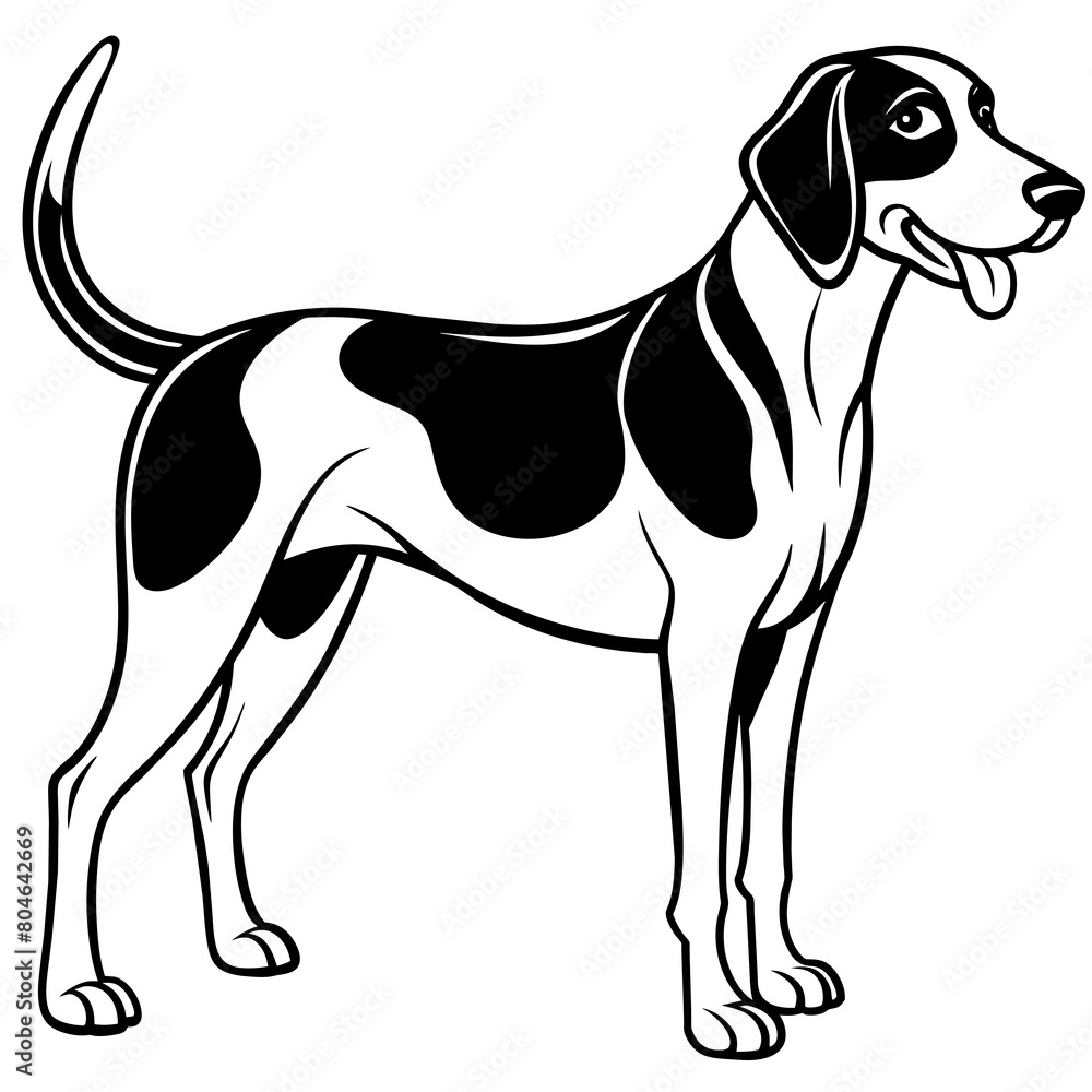 american-foxhound---cartoon-vector-illustration