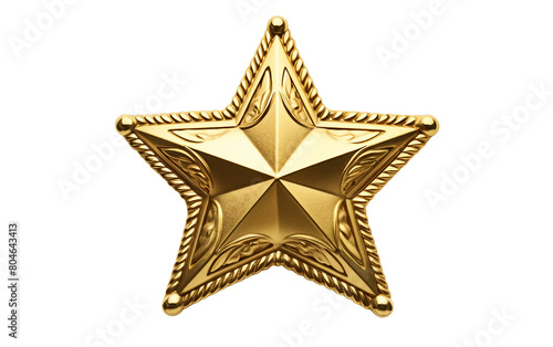 Starry Achievement Emblem Isolated On Transparent Background PNG.