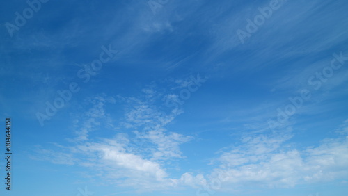 Sky with bautiful silky clouds. Puffy fluffy cirrus clouds. Timelapse.