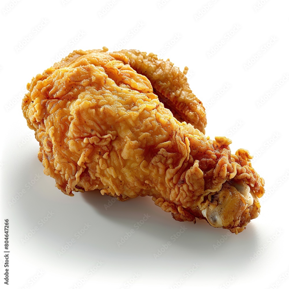 Spicy crispy fried chicken leg. Created with Generative AI Spicy crispy fried chicken leg. Created with Generative AI