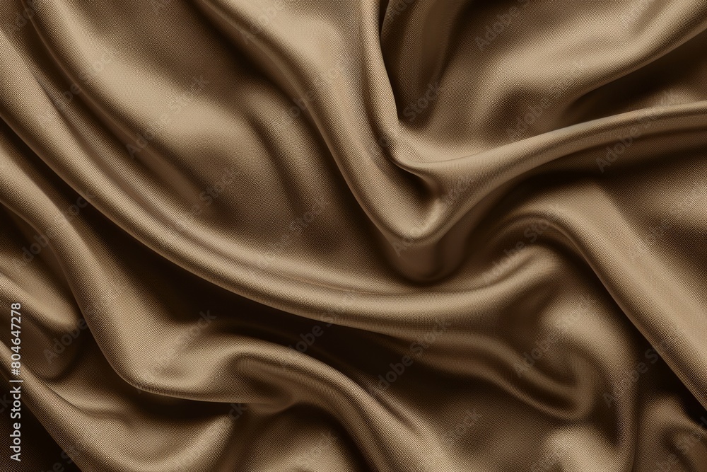 Obraz premium Espresso Elegance. Sumptuous Silk Fabric with Deep Coffee Tones in Graceful Folds.
