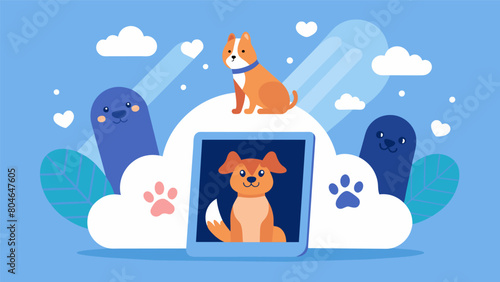Transform any room into a pet lovers paradise with a cloudconnected photo frame showcasing the cherished moments of your furry family member.. Vector illustration