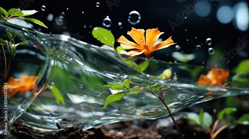 leaves in water