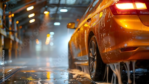 High-Pressure Car Wash Manual: A Comprehensive Guide with Wide Background Photo for Cleaning Vehicles. Concept Car Washing Techniques, Vehicle Maintenance, Automotive Care Products